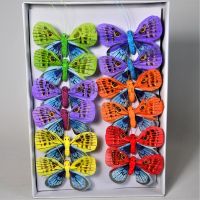 Бабочки на прищепках 8 см, 12 шт - вид 5 миниатюра