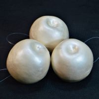Яблоки искусственные 3 шт, белый перламутр, М43-7 - вид 1 миниатюра