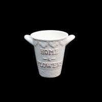 Кашпо керамическое Home & Flowers h11 х d9 см, белый, Z21-37 - вид 1 миниатюра