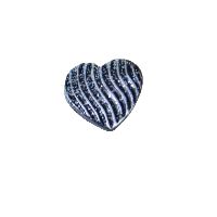 Декор на липучке Сердце черное 2 см, пластик - вид 1 миниатюра