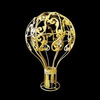 Каркас металлический Воздушный шар с корзиной, матовое золото, Z9-23 - вид 1 миниатюра