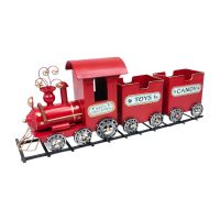 Фигура декоративная Поезд новогодний h24 х 74 х 13 см, металл, красный, FA42-33 - вид 1 миниатюра