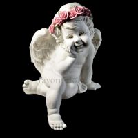 Ангел из полистоуна сидящий № 19 - вид 1 миниатюра