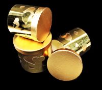 Коробка цилиндр Сердце, набор из 3 шт, золото металлик, Z3-5 - вид 1 миниатюра