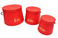 Коробка трапеция With Love, набор из 3 шт, красный, Z3-12 - вид 1 миниатюра