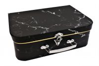 Коробка чемодан Мрамор, набор из 3 шт, черный, Z3-17 - вид 1 миниатюра