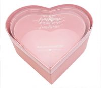 Коробка сердце с прозрачной крышкой, набор из 3 шт, розовый, Z3-18 - вид 1 миниатюра