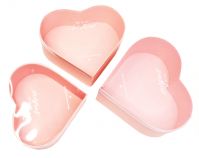 Коробка сердце с прозрачной крышкой, набор из 3 шт, розовый, Z3-18 - вид 1 миниатюра