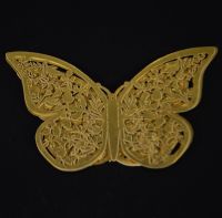 Наклейка Бабочка 8-12 см, 12 шт, золото/серебро - вид 1 миниатюра