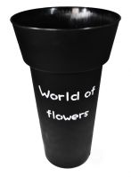 Ведро рабочее пластик World of Flowers, d25 х d14 H43 см, черный, W15-14 - вид 1 миниатюра