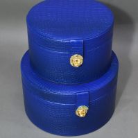 Коробка интерьерная круглая, набор из 2 шт, темно-синий, W20-10 - вид 1 миниатюра