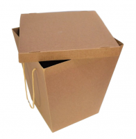 Коробка с крышкой для букета 32 x 50 x 55 см, 1 шт, крафт - вид 1 миниатюра
