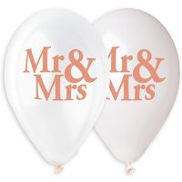 Надувные шары MR&MRS 14", 25 шт, белый/прозрачный - вид 1 миниатюра