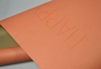 Бумага Крафт дизайнерская Happy Flowers 60 см х 10 м, хаки/апельсин - вид 1 миниатюра