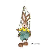 Декоративная фигурка на подвесе Кролик на качелях h35(45) см, FA35-7 - вид 2 миниатюра
