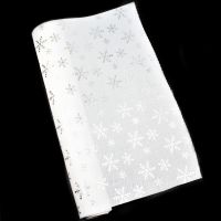 Лен с рисунком Снежинка Серебряная, белый, W19-2 - вид 1 миниатюра
