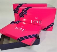 Коробка прямоугольная Love, набор из 3 шт, малиновый, W90-2 - вид 1 миниатюра