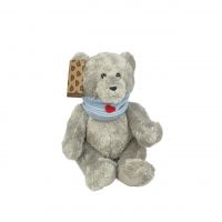 Мягкая игрушка Медведь Локи со снудом h28 см, серый - вид 1 миниатюра