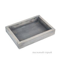 Ящик деревянный для цветов и подарков, 25 х 18 х 4,5 см, пыльный серый - вид 1 миниатюра
