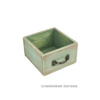 Ящик деревянный для цветов и подарков с железной ручкой, 15 х 15 х 9.5 см - вид 3 миниатюра