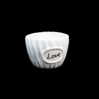 Кашпо керамическое Love h8 х d10 см, белый, Z21-6 - вид 1 миниатюра