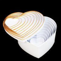 Коробка сердце с золотой каймой, набор из 10 шт, белый, Z3-37 - вид 1 миниатюра