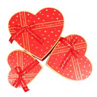 Коробка сердце Love you forever, набор из 3 шт, красный, Z3-46 - вид 1 миниатюра