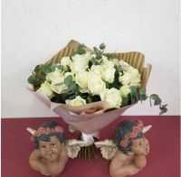 Букет "Поздравляю" из роз, эвкалипта - вид 1 миниатюра