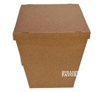 Коробка с крышкой для букета 16 х 30 х 43 см, 10 шт, крафт - вид 1 миниатюра