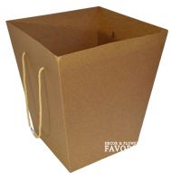 Коробка с крышкой для букета 16 х 30 х 43 см, 10 шт, крафт - вид 1 миниатюра