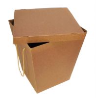 Коробка с крышкой для букета 16 х 30 х 43 см, 10 шт, крафт - вид 2 миниатюра