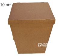 Коробка с крышкой для букета 16 х 30 х 43 см, 10 шт, крафт Коробка с крышкой для букета 16 х 30 х 43 см, 10 шт, крафт