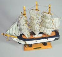 Корабль с парусами, h22 см х 23 см, W96-21 - вид 2 миниатюра