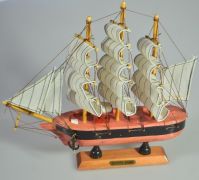 Корабль с парусами, h22 см х 23 см, W96-21 - вид 4 миниатюра