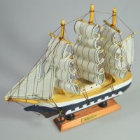 Корабль с парусами, h22 см х 23 см, W96-21 - вид 7 миниатюра