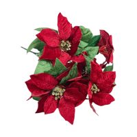 Цветок искусственный Пуансеттия букет, 5 шт, красный, FA 48-25 Цветок искусственный Пуансеттия букет, 5 шт, красный, FA 48-25