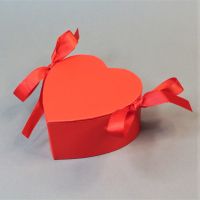 Коробка Сердце с репсовой лентой, h6 х 11 х 11 см, Z20-15 - вид 2 миниатюра