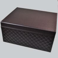 Коробка интерьерная стеганая, набор из 2 шт, коричневый, М91-2 - вид 1 миниатюра