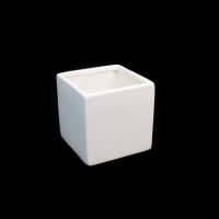 Кашпо керамическое Кубик h10 х 10 х 10 см, белый, Z21-23 - вид 1 миниатюра