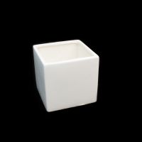 Кашпо керамическое Кубик h12 х 12 х 12 см, белый, Z21-24 - вид 1 миниатюра