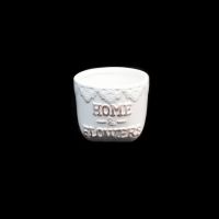 Кашпо керамическое Home & Flowers h7 х d9 см, белый, Z21-28 - вид 1 миниатюра