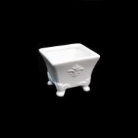 Кашпо керамическое на ножках h8 х 9 х 9 см, белый, Z21-31 - вид 1 миниатюра