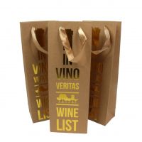 Сумка бумажная под бутылку 36 х 12,5 х 8 см, In vino veritas, 12 шт, Z17-38 - вид 3 миниатюра