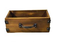 Ящик деревянный для цветов и подарков с декоративным элементом, 25 х 13,5 х 9,5 см, орех, Д2 - вид 1 миниатюра