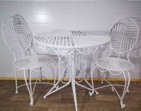 Стол и 2 стула, металл, белый, Z9-37 - вид 1 миниатюра