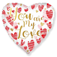 Шар фольгированный сердце MY LOVE сердца 18", белый Шар фольгированный сердце MY LOVE сердца 18", белый