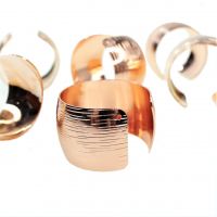 Кольцо для салфеток d4 см, 6 шт, металл, розовое золото, М94-2 - вид 4 миниатюра