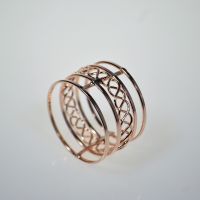 Кольцо для салфеток d4,5 см, 6 шт, металл, розовое золото, М94-3 - вид 1 миниатюра