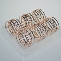 Кольцо для салфеток d4,5 см, 6 шт, металл, розовое золото, М94-3 - вид 1 миниатюра