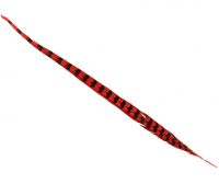 Перо фазана 80 см, красный, W113-20 - вид 1 миниатюра
